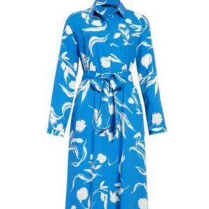 Halogen floral blue shirt dress